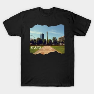 Cool photography of Atlanta Georgia skyline blue sky USA city break T-Shirt